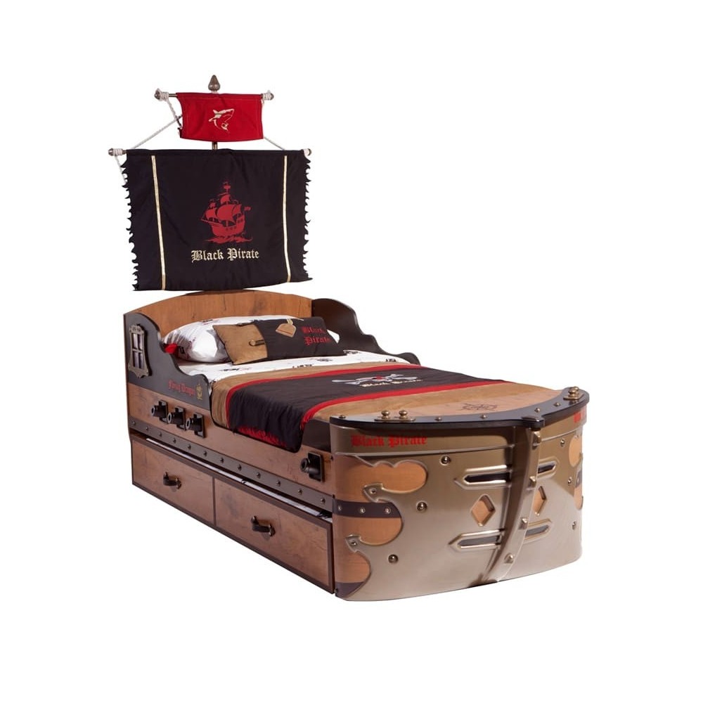 Pirate Ship II Bed in Laminated Wood and Abs