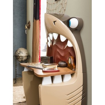 Bureau en forme de bouche de requin incroyable avec des dents illuminées!