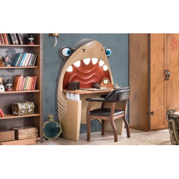 Καταπληκτικό γραφείο σε σχήμα στόματος καρχαρία με φωτισμένα δόντια!