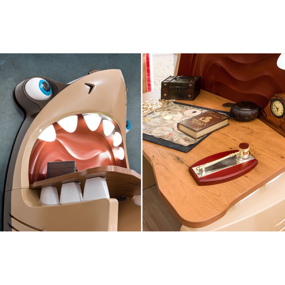 Amazing Shark's mundförmiger Schreibtisch mit beleuchteten Zähnen!