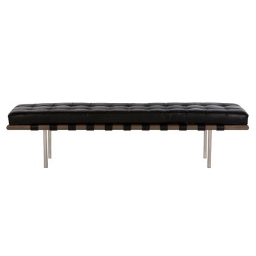 Re-edition of Barcelona Bench or Sofa by Ludwig Mies van der Rohe in real Italian leather 2 or 3 seats