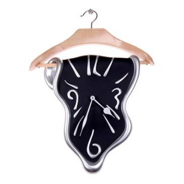 Wall clock in the shape of a hanger