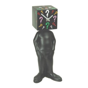 Kubico man table clock with cube head various finishes and designs