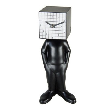 Kubico table clock for men with cube head, various finishes and designs