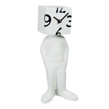 Kubico man table clock with cube head various finishes and designs
