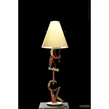 CLICK Tischlampe von Lucifero Illuminazione aus Holz mit LED-Lampe inklusive