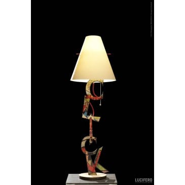Lampe de table CLICK de Lucifero Illuminazione en bois avec lampe LED incluse