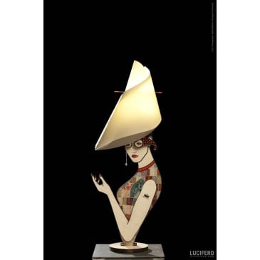 BELLA Tischlampe von Lucifero Illuminazione aus Birkenholz mit Lampe mit geringem Energieverbrauch