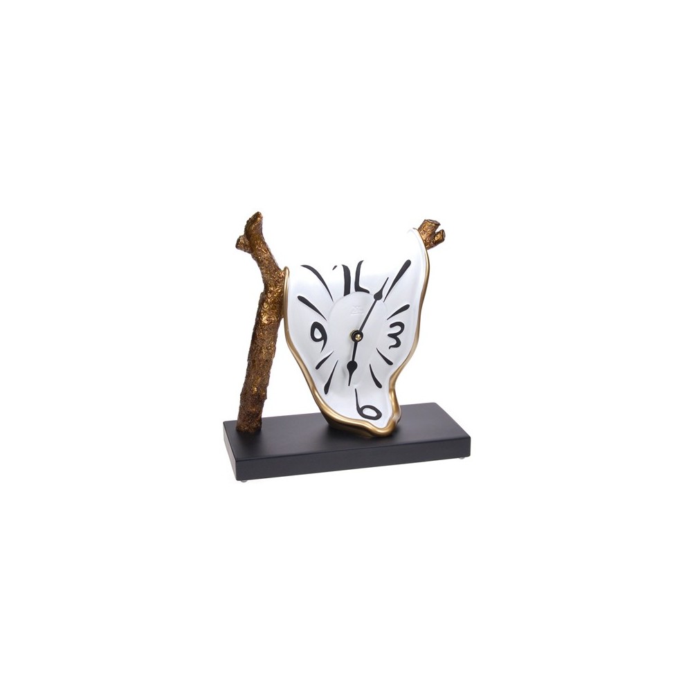 Reloj de sobremesa con rama de resina decorada a mano, modelo Ramo