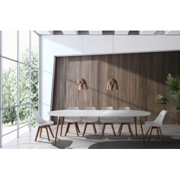 Ausziehbarer Tisch Ego Wood von Tomasucci mit Massivholzbeinen und MDF-Holzplatte