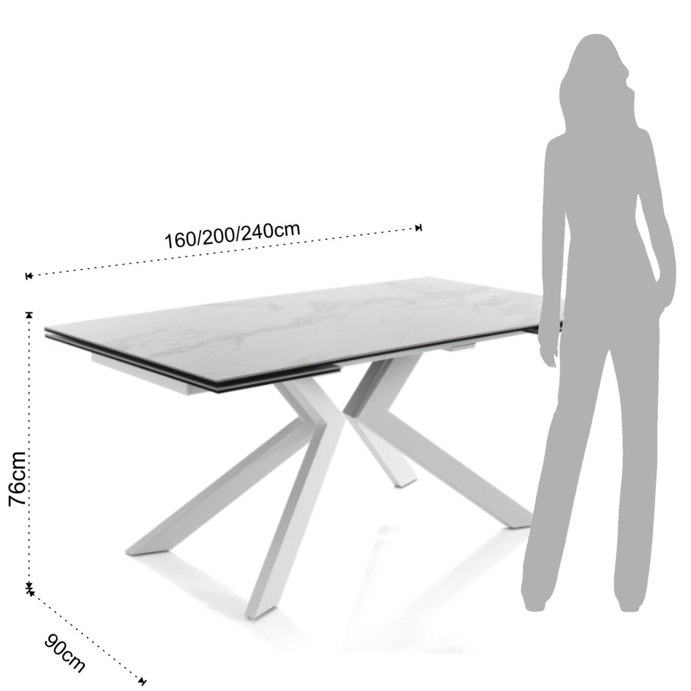 Tips Evolution uttrekkbart bord med keramisk glassplate
