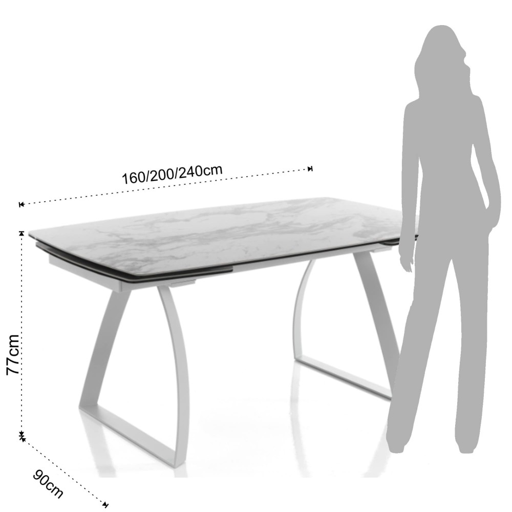 Επεκτάσιμο τραπέζι Helix διαθέσιμο σε 2 διαφορετικά φινιρίσματα και υλικά