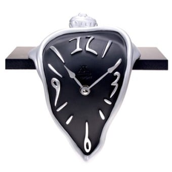 Classic Shelf Mantel clock in hand-decorated resin. German UTS quartz mechanism. Made in Italy