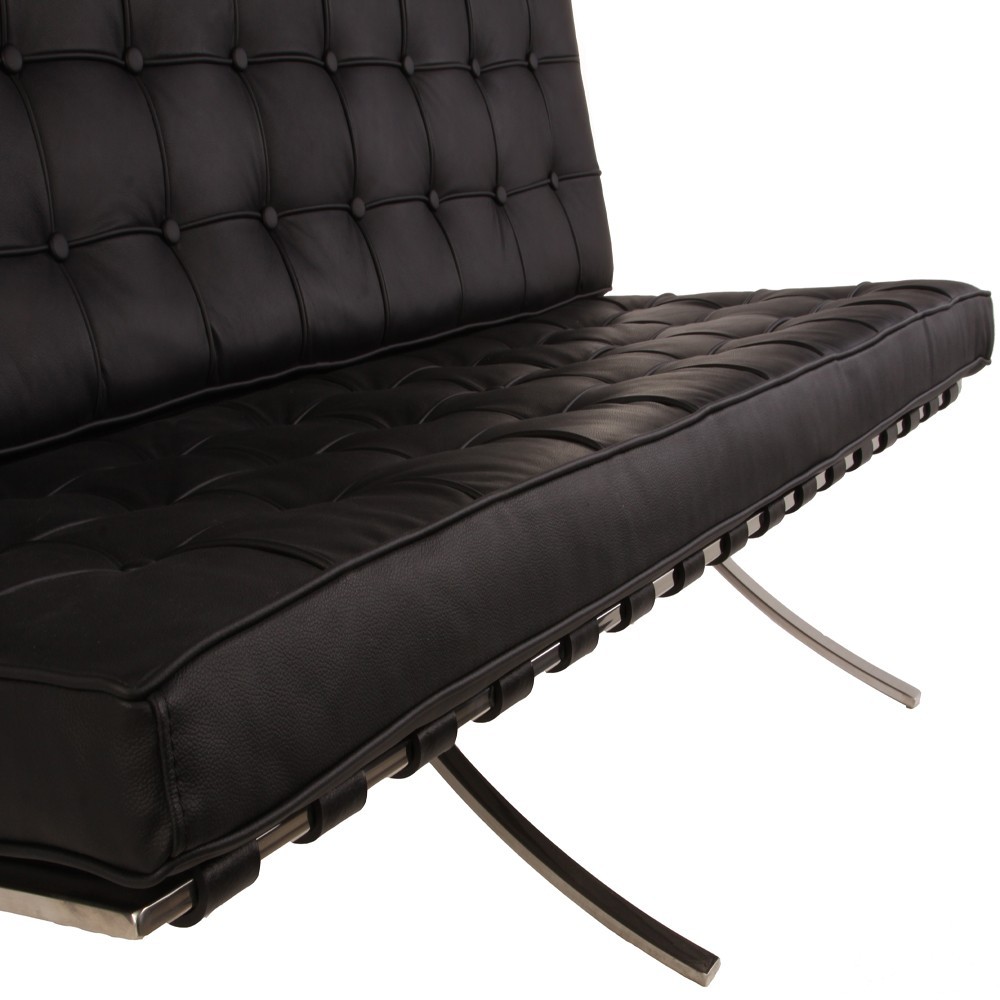 Neuauflage des 2-Sitzer-Sofas Ludwig Mies van der Rohe bercellona aus echtem italienischem Leder