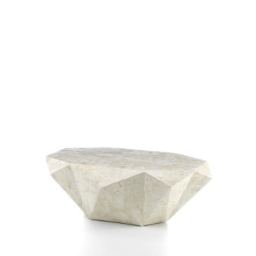 mesa de salón diamond medium stones agata blanca