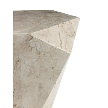 Tavolo da salotto Diamond Small realizzato in compensato marino e rivestito in pietra fossile di 5 diverse finiture