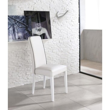 Stones Anita set of 2 chairs with wooden structure and covered in imitation leather available in four different finishes
