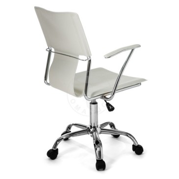 Lynx office armchair in chrome and upholstered leather