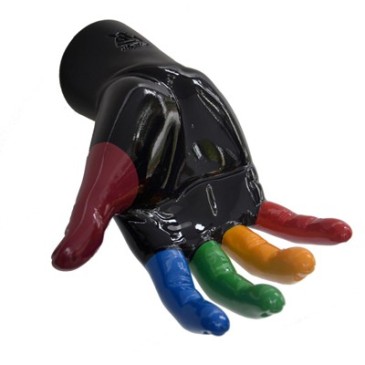 Handwand-Schlüsselanhänger mit farbigen oder einfarbigen Fingern
