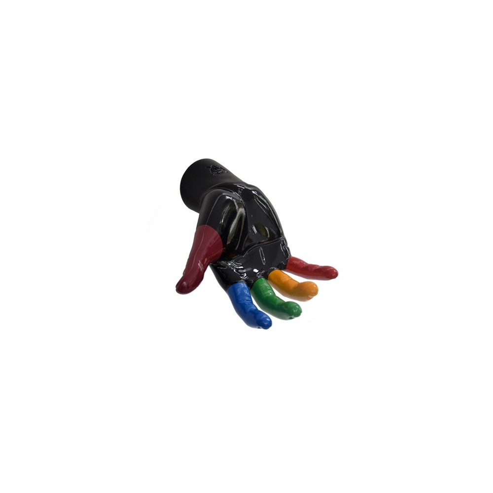 Wandschlüsselbund Hand mit farbigen oder einfarbigen Fingern