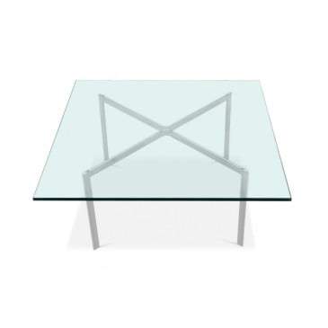 Barcelona rökbord i glas av Ludwig Mies van der Rohe