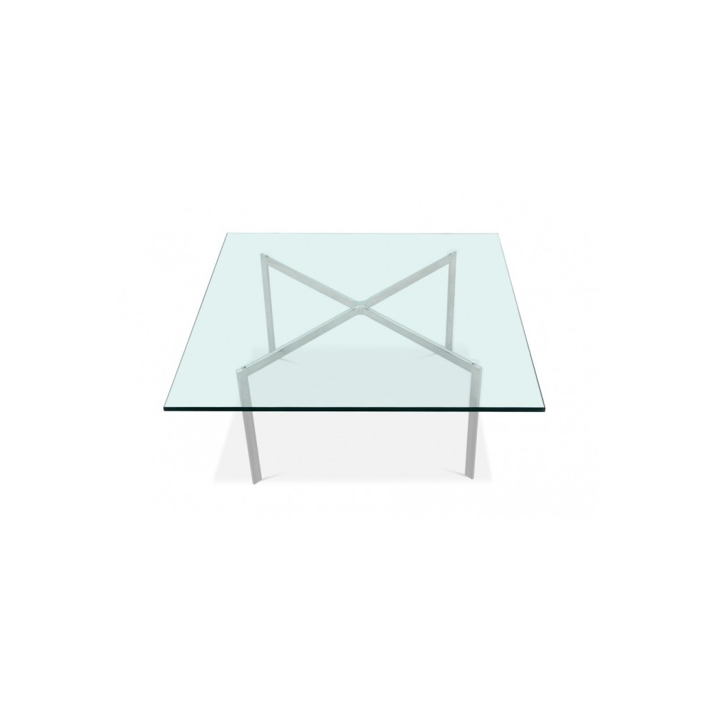 Barcelona glazen salontafel van Ludwig Mies van der Rohe