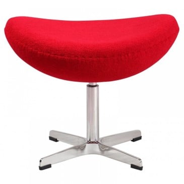 Re-edition of Egg footrest in wool or genuine Italian leather designed by Arne Jacobsen