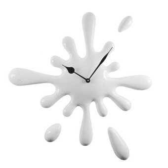 Drop wall clock in hand-decorated resin
