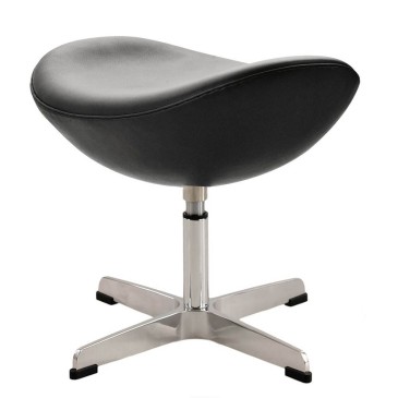 Egg footstool re-edition in wool or genuine Italian leather designed by Arne Jacobsen