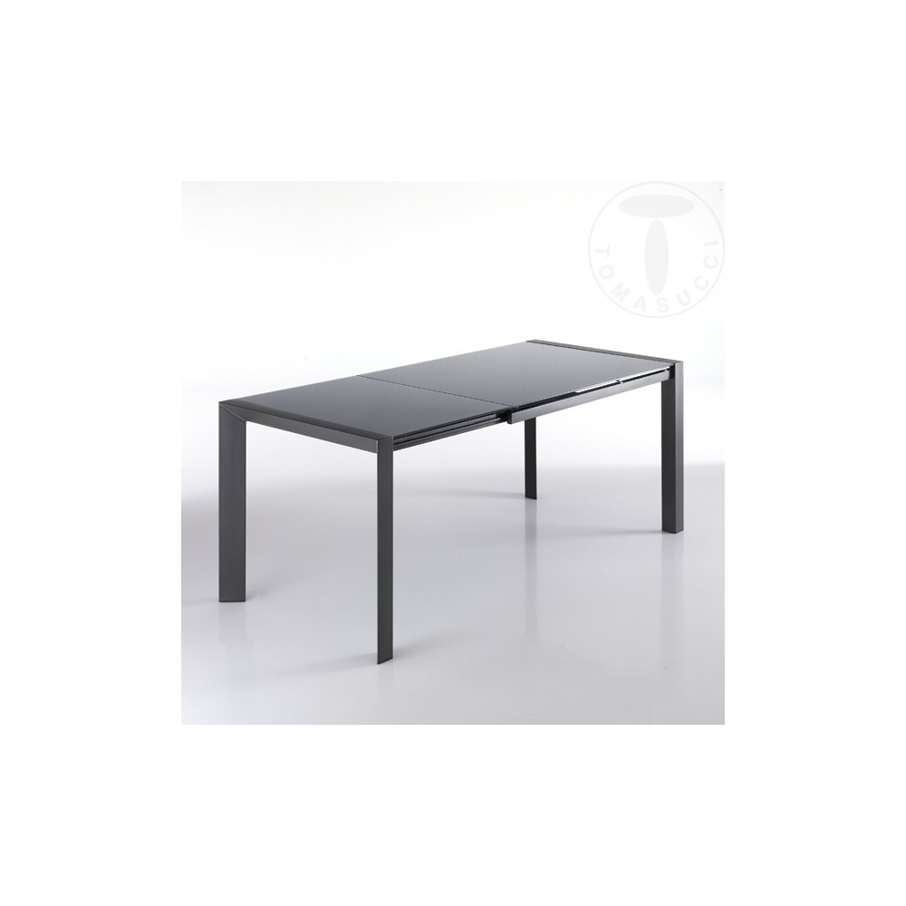 Valla extendable table with metal frame and glass top