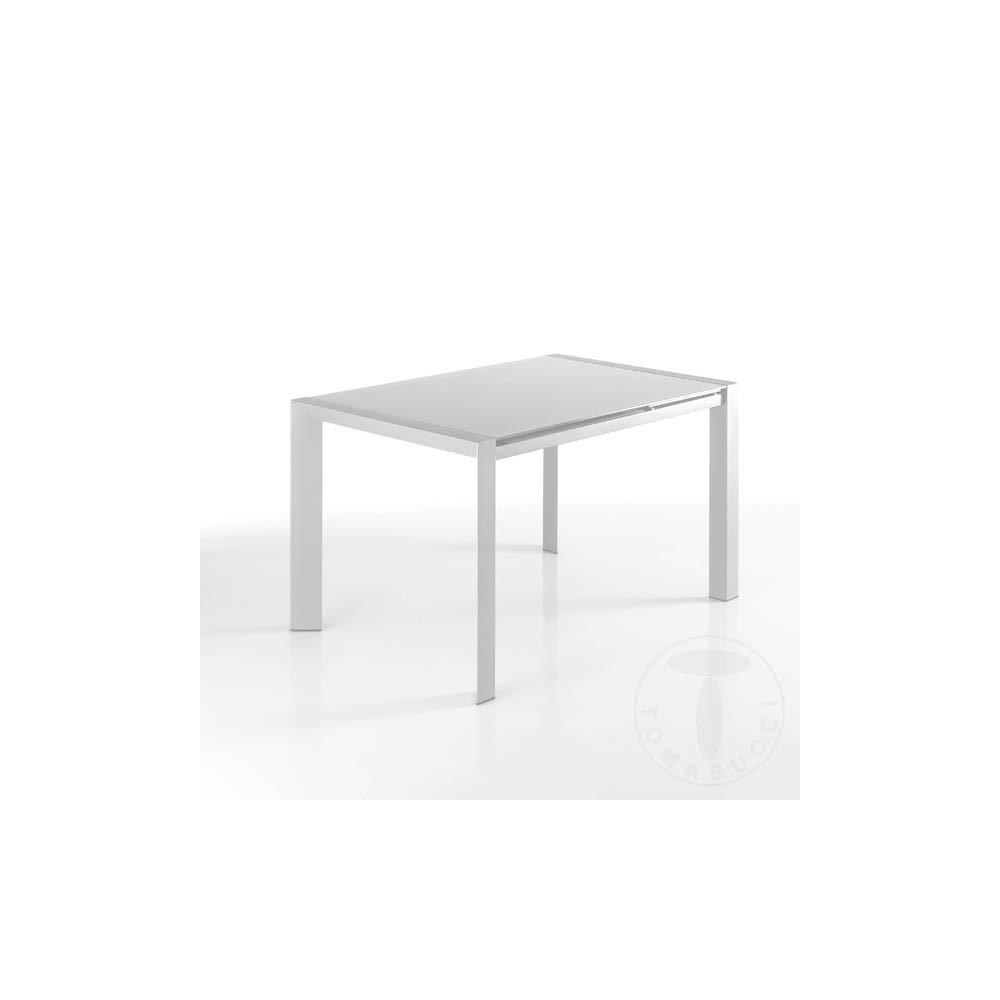 Table extensible Valla avec structure en métal et plateau en verre