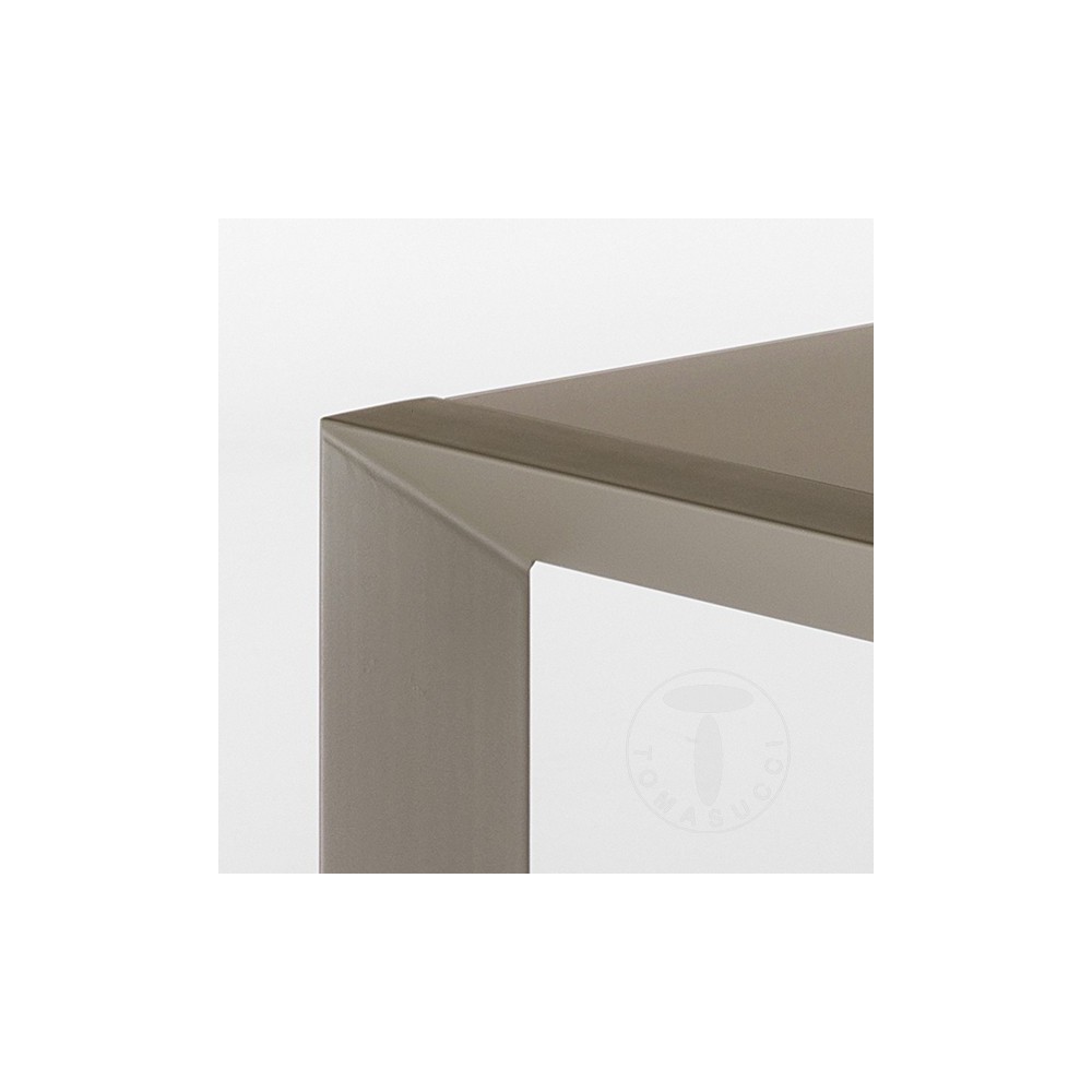 Valla uitschuifbare tafel met metalen frame en glazen blad