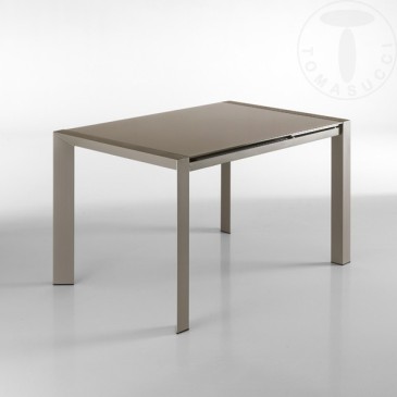 Valla ausziehbarer Tisch mit Metallrahmen und Glasplatte