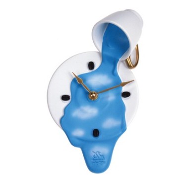 Espresso Wall Clock measures cm H 14 x W 23 x D 10 in hand decorated resin. handmade by master craftsmen
