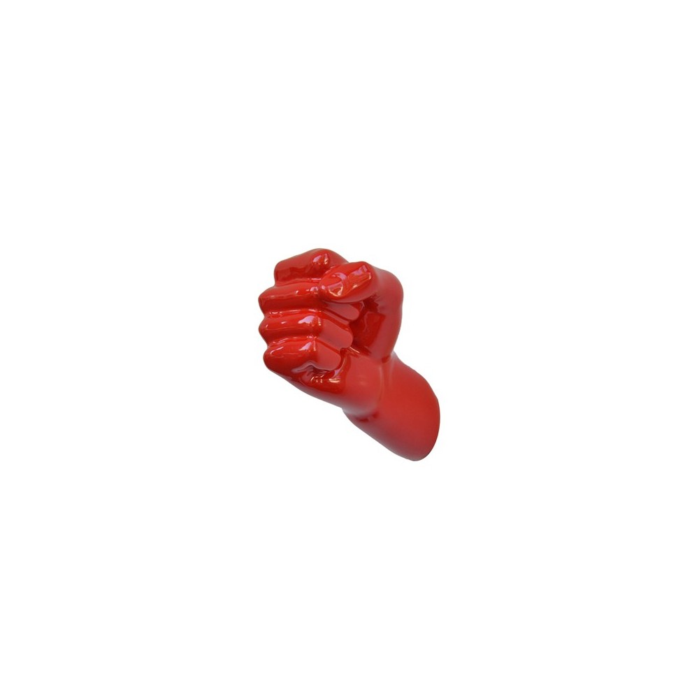 Hand closed wall hanger in the shape of a fist in resin