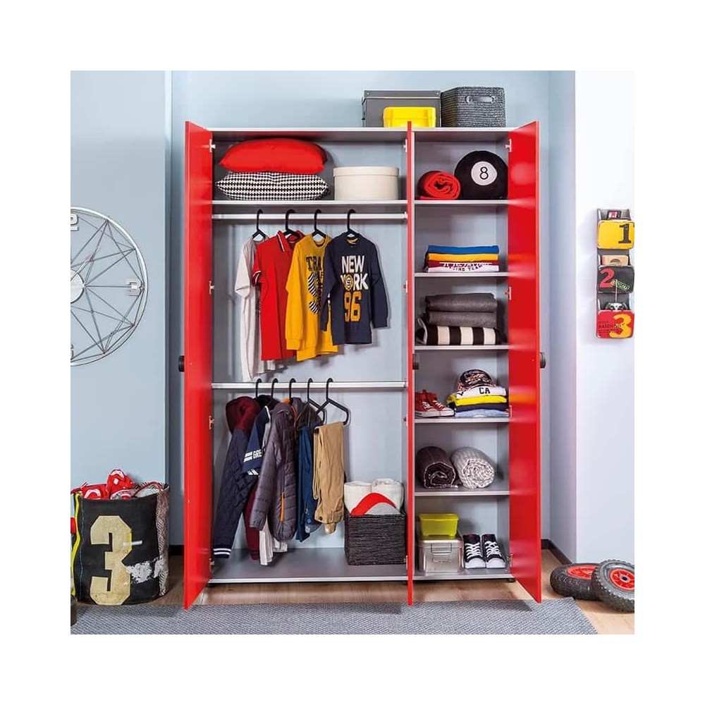 Turbo Wardrobe with Mirror with Prints depicting the Formula One.