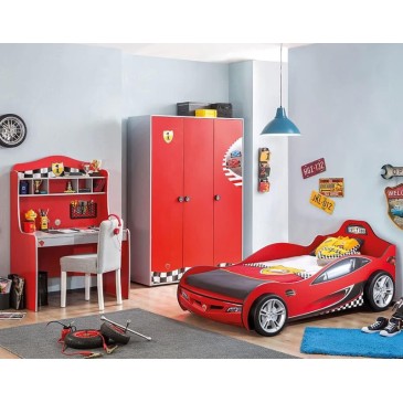 Turbo Wardrobe with Mirror with Prints depicting the Formula One.