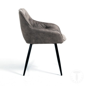 Tomasucci Lovely set of 2 upholstered chairs with black metal structure and covered in synthetic leather