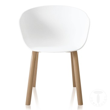 Tomasucci Mork set 4 sedie moderne realizzate con struttura in metallo e scocca in polipropilene