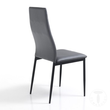 Nina stol fra Tomasucci betrukket med hvidt eller gråt syntetisk læder