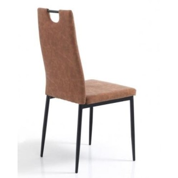 Tomascci Axandra Set aus 4 modernen Stühlen mit Metallstruktur und Kunstlederbezug