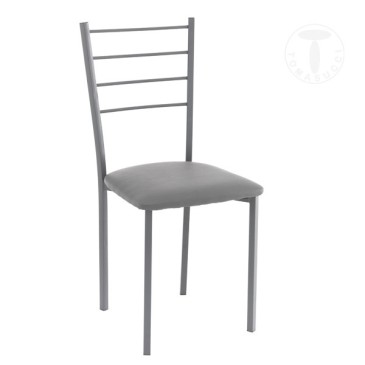 Tomasucci Just-stoel van metaal en bekleed met leer | kasa-store