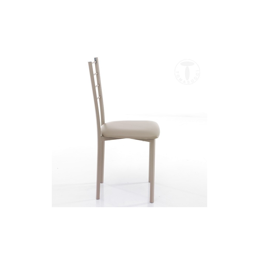 Tomasucci Just-stoel van metaal en bekleed met leer | kasa-store