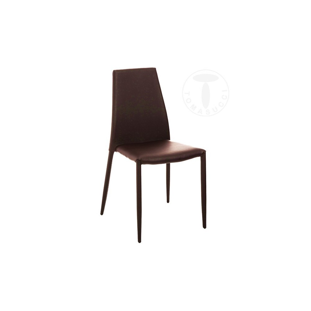Καρέκλα Tomasucci Lion από μέταλλο και ντυμένη με δέρμα | kasa-store