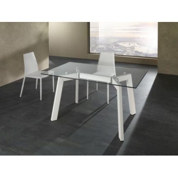 Tomasucci Lion conjunto de 4 sillas de diseño con estructura de metal y tapizado en piel sintética