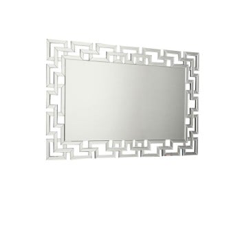 Specchio Edera di Stones con cornice grecata realizzata con piccoli specchi. Adatto per ingressi, hotel e ristoranti