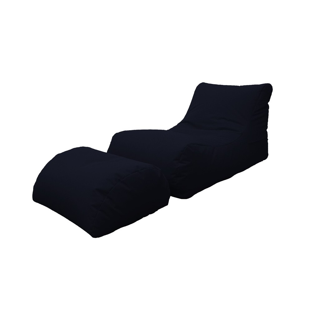 Chaise longue bag for indoor and outdoor use with internal spheres