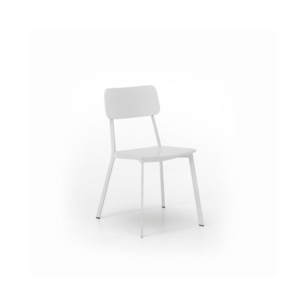 Steine holziger weißer Stuhl