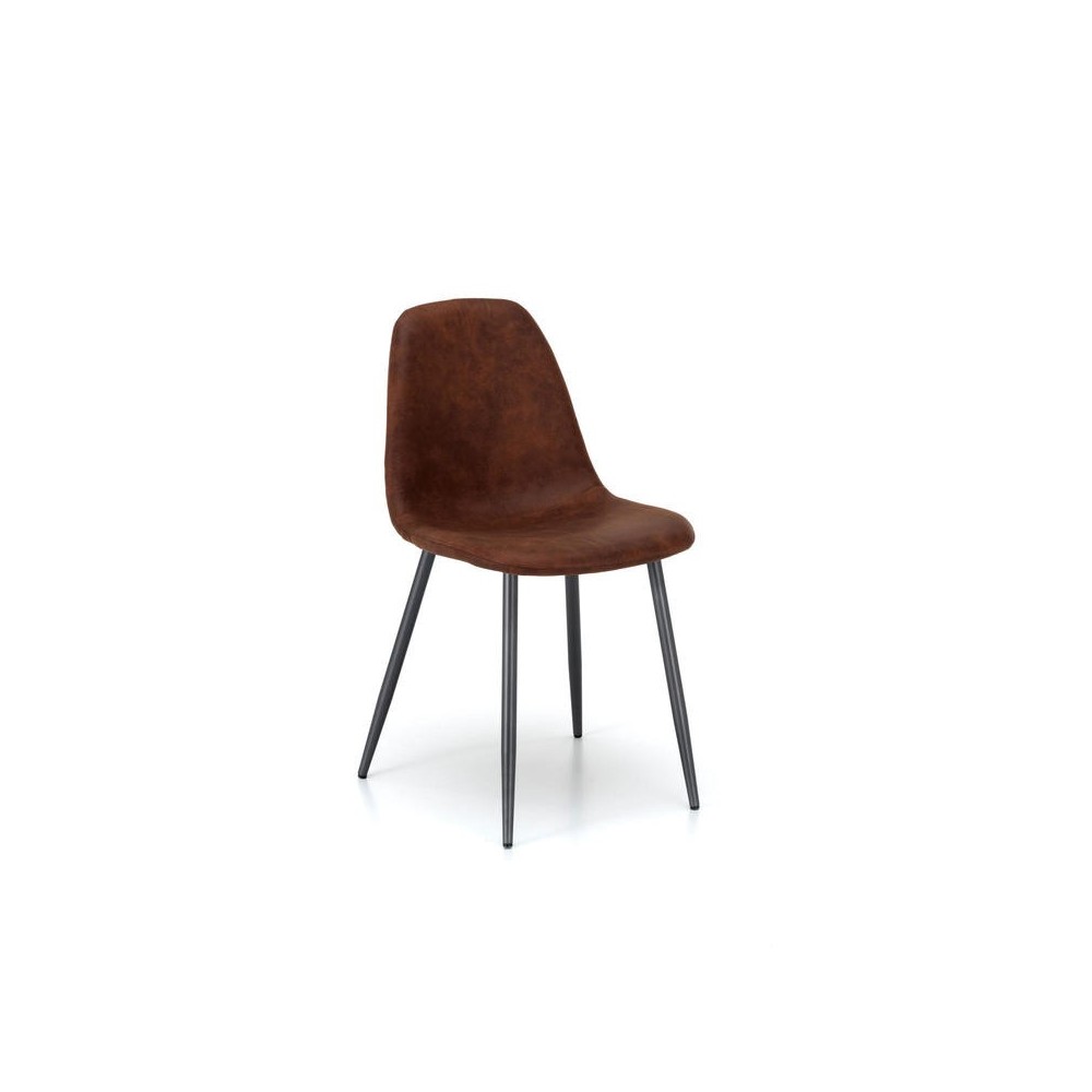 chaise brigitte stones brun foncé similcuir