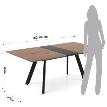 Τραπέζι Lesto της Tomasucci με μεταλλική κατασκευή και ξύλινο τοπ